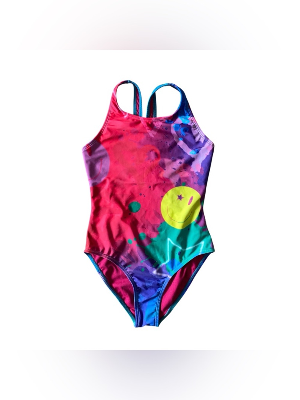 Limeapple Sarai Smiley One-Piece Swimsuit Girls Size 12 Multicolor